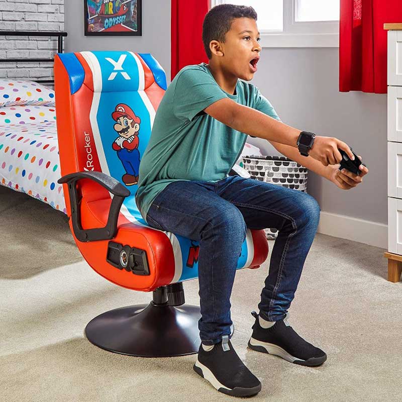 صندلی گیمینگ X Rocker مدل Super Mario آبی/قرمز