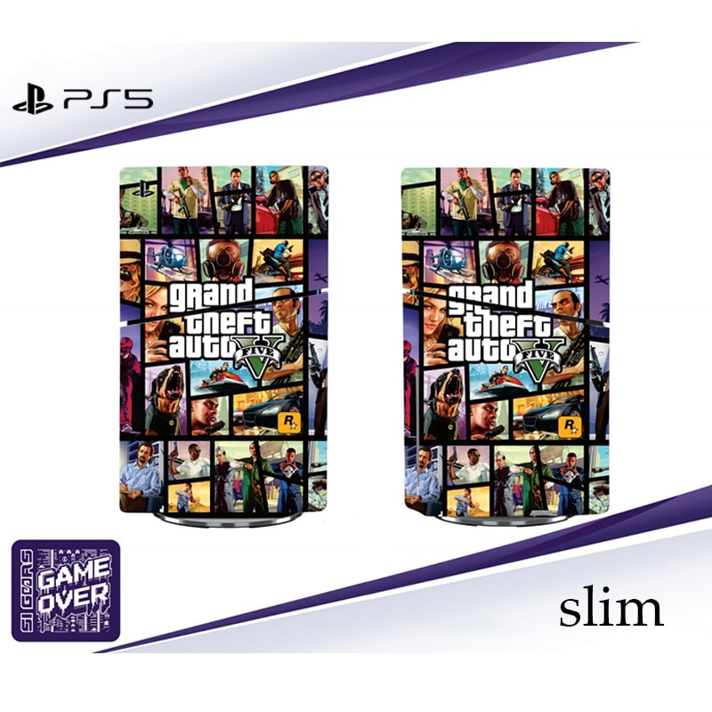 برچسب کنسول PS5 SLIM طرح GTA five