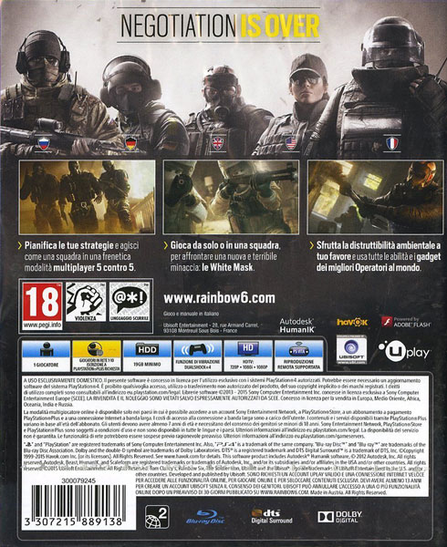Tom Clancy’s Rainbow Six Siege Advanced Edition PS4