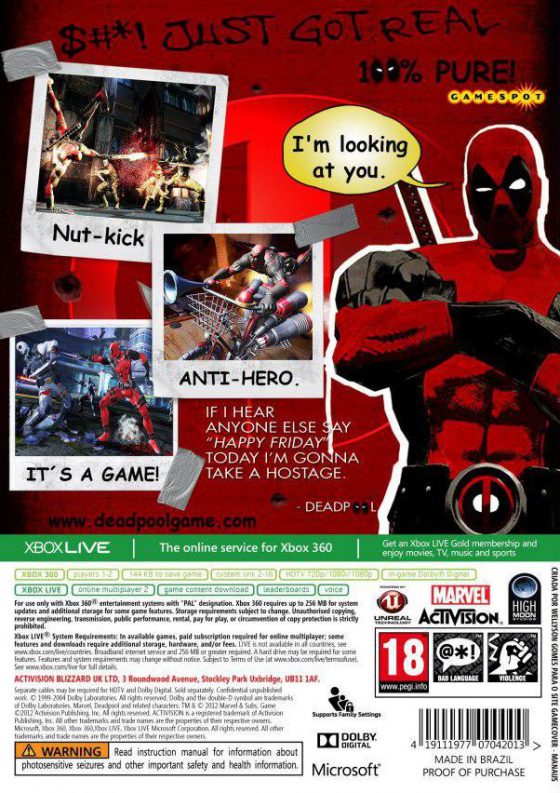 خرید بازی Deadpool برای کنسول XBOX 360