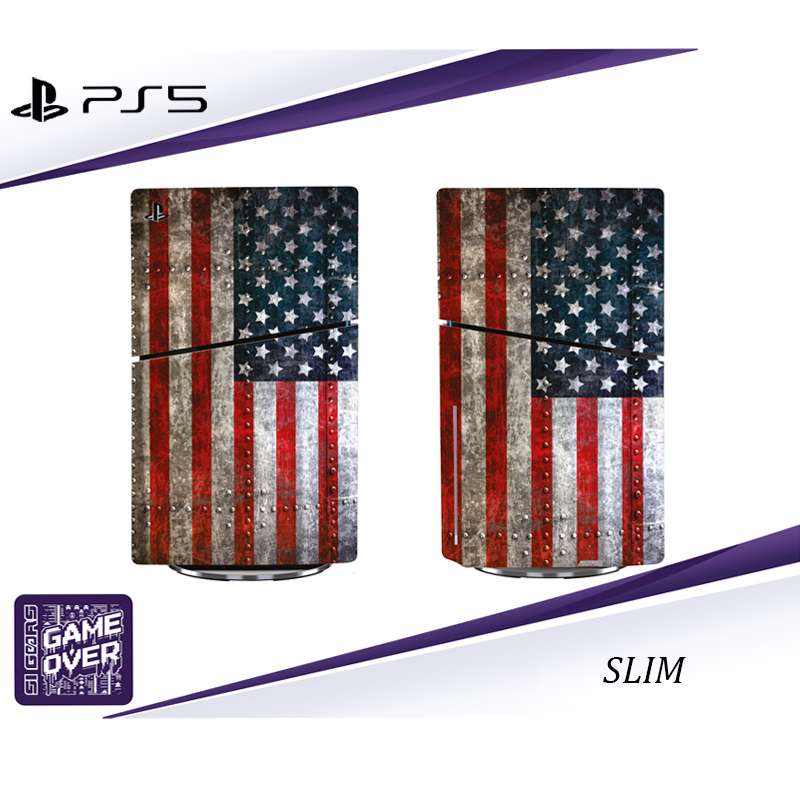 برچسب کنسول PS5 SLIM طرح پرچم آمریکا