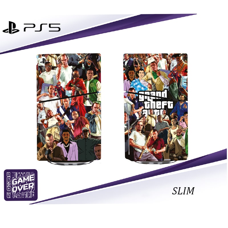 برچسب کنسول PS5 SLIM طرح GTA
