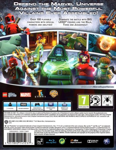 بازی LEGO Marvel Super Heroes Ps4 (کارکرده)